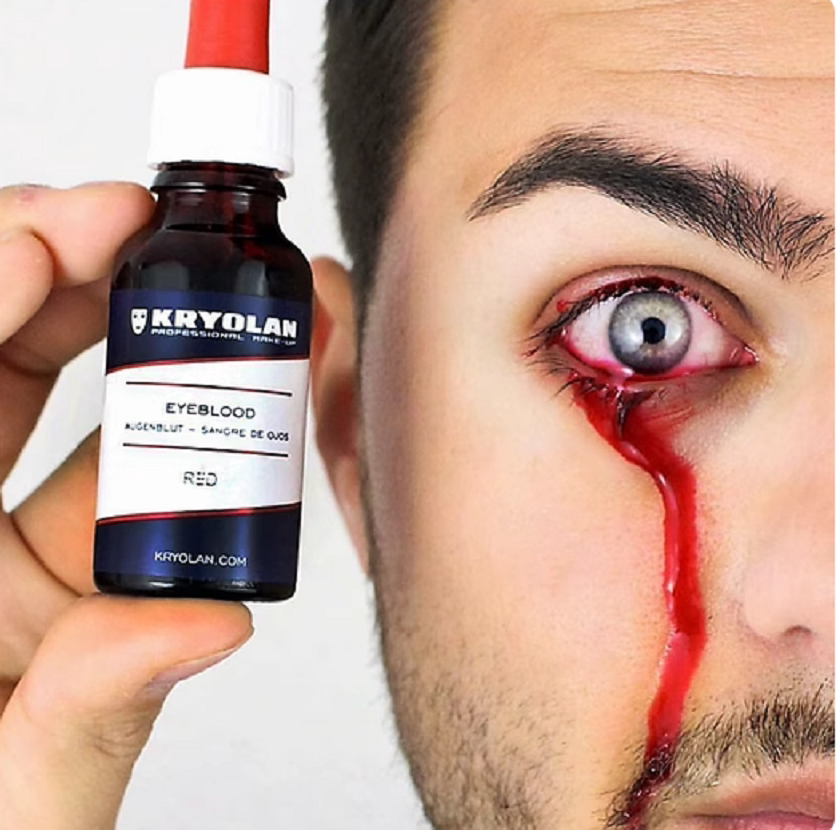 红眼水德国kryolan歌剧魅影黑眼水眼睛流血充血特效化妆专业滴剂