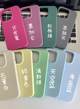 （售完不补）iPhone15多巴胺色系大孔新模具液态硅胶带镜头全包保护直边直角适用iphone13ro简约