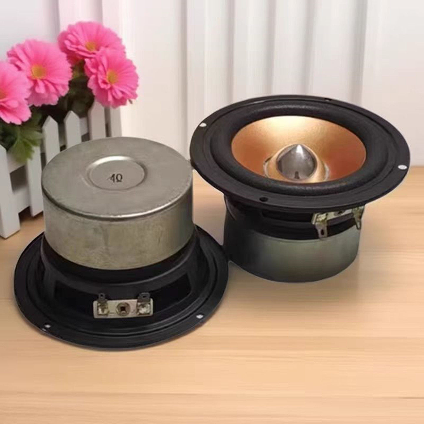 包邮4寸圆形4欧30瓦低音炮 车载HIFI防磁长冲程 重低音喇叭扬声器