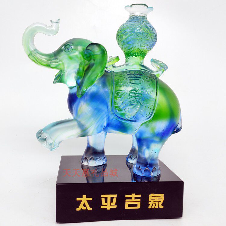 古法琉璃太平吉象大象家具办公室乔迁开业风水摆件企业商务礼品