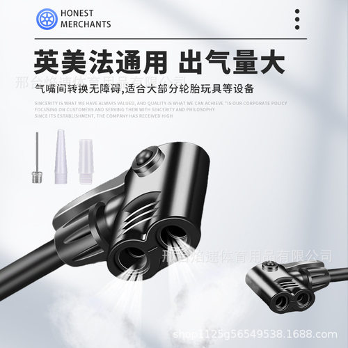家用多功能充气筒电动车自行车通用高压打气筒带气压表便携