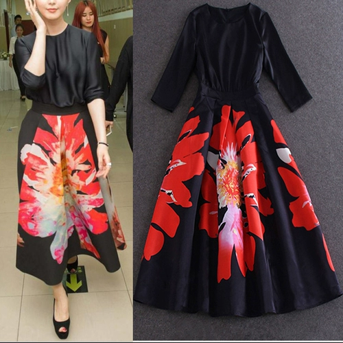 Осеннее элегантное элитное вечернее платье, большой размер, яркий броский стиль