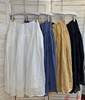 挚爱推荐~森女轻薄透气的全苎麻半身裙设计感抓皱工艺 4色入|ms