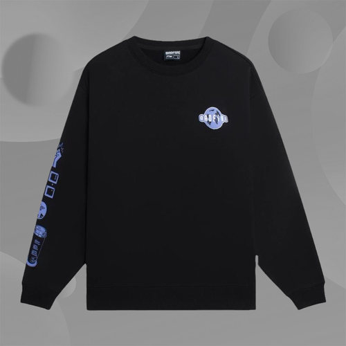 李宁男子正品新款训练系列宽松舒适休闲套头圆领卫衣AWDSC01