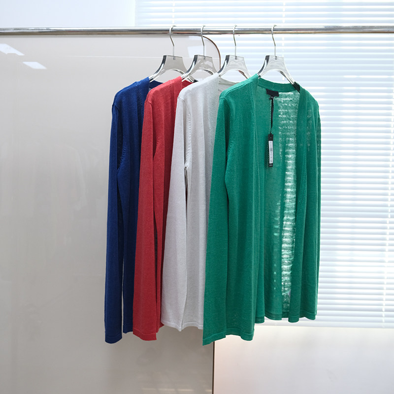 法系轻奢CA 女款 清凉透气亚麻混纺长袖针织开衫 C117