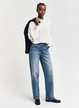 美系行政G  女款  白色高领长袖衬衫 B418