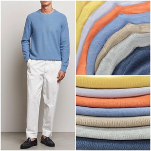 针织衫 美式 棉质珠地纹路圆领刺绣长袖 男款 D982 老钱风