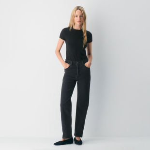 D865 黑灰洗水高腰直筒牛仔裤 加拿大红牌DF 女款