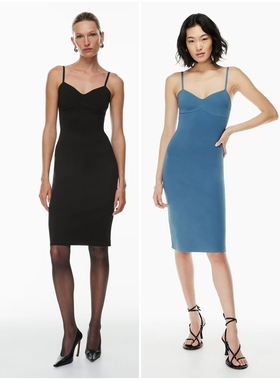 加拿大红牌 女款 塑型纱线吊带针织连衣裙 A962