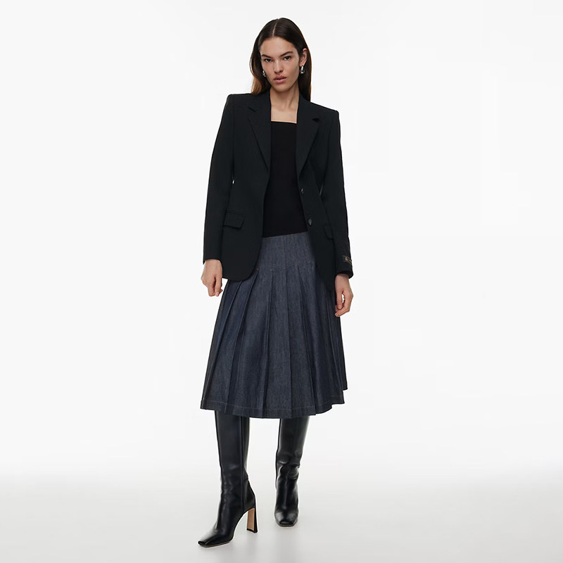 加拿大红牌 女款 塑身纱线罗纹方领长袖针织衫 A966