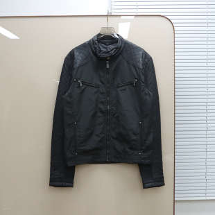 E357 拼接皮衣拉链夹克外套 意大利奢品Tru撤柜 女款