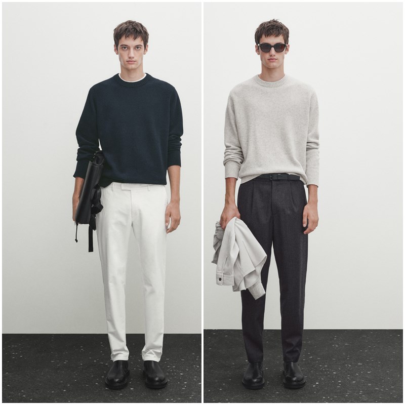 西班牙M系 男款 羊毛羊绒混纺圆领长袖针织衫 C816