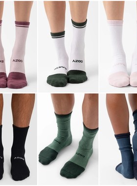 美系生活方式轻奢CE男女同款无缝毛巾底运动健身毛巾底中筒袜E048