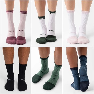 美系生活方式轻奢CE男女同款无缝毛巾底运动健身毛巾底中筒袜E048