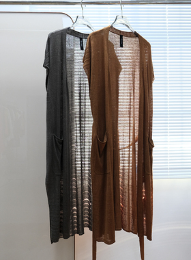 德系麦凯嗯  女款 清凉透气亚麻OPEN针织开衫 C114