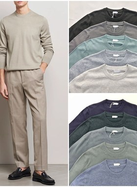 北欧FK 男款 羊毛混纺圆领通勤百搭长袖针织衫 D288