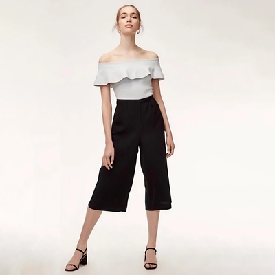 加拿大红牌 女款 荷叶边短款无袖针织上衣 A535