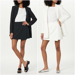 PLUS大尺码 美系THE 侧拉链双层交叉短裙裤 女款 B615