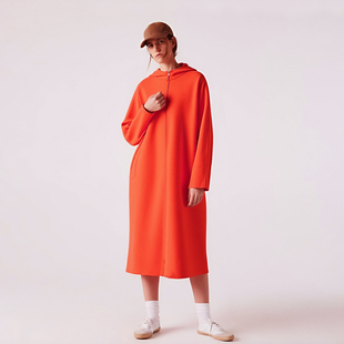 针织外套 连帽拉链宽松长款 D209 女款 西班牙极简设计师