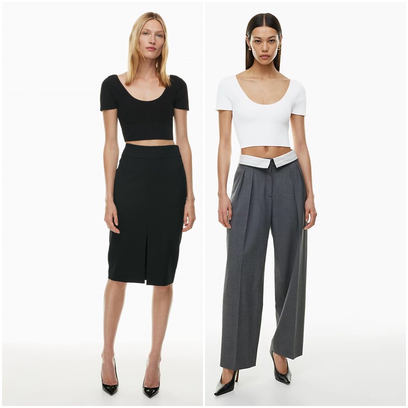 加拿大红牌 女款 塑形纱线U领短袖针织上衣 2779