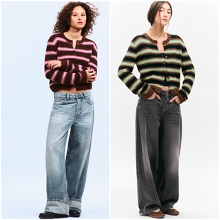 E485 圆领条纹针织开衫 北欧风MNK 女款