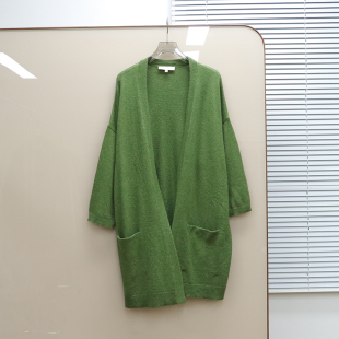 D626 羊毛混纺落肩OPEN针织中长开衫 英伦se@s@1t 女款
