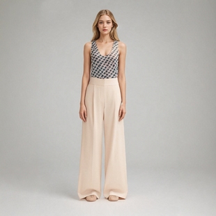 4090 亚麻星星印花针织背心 法系Z威 女款