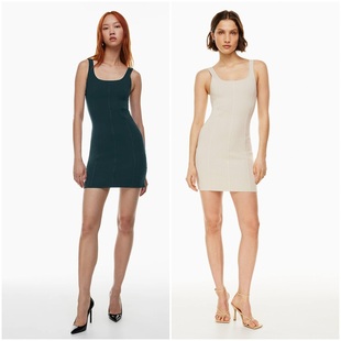 3818 塑形纱线鱼骨纹针织连衣裙 加拿大红牌 女款