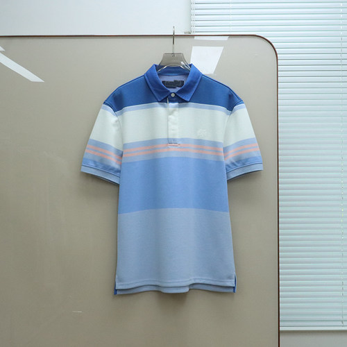 伦敦PCL 男装 翻领珠地条纹短袖POLO T恤 H594