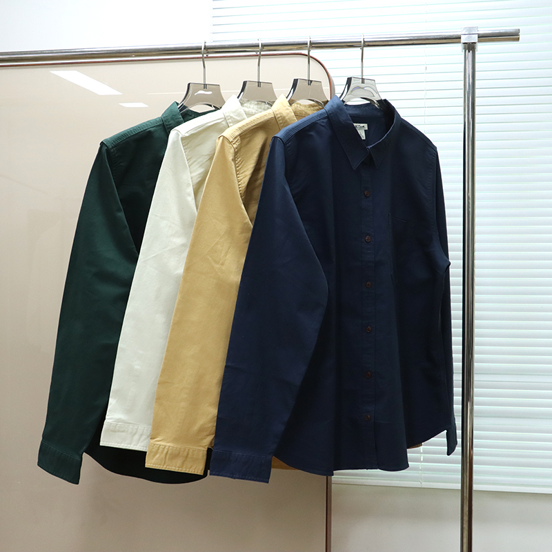 美系百年户外LLB 男款 复古单口袋斜纹宽松长袖衬衫 D103