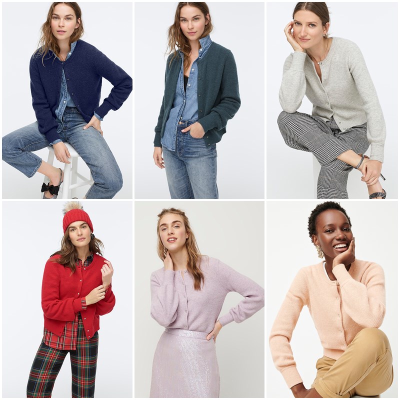 美系J  女款 羊毛羊驼毛混纺圆领镶钻扣长袖针织开衫 D661