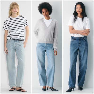 加拿大红牌DF 女款 90年代低腰宽松锥形牛仔裤 D549