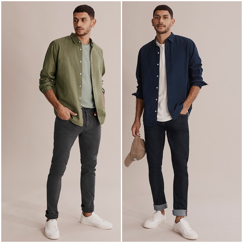 澳洲轻奢C0UNTRY R  男款 成衣染色斜纹布长袖衬衫 8463