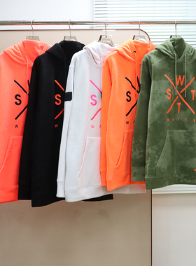 澳洲滑雪潮牌WATS  无性别 连帽刺绣拼接抓绒宽松卫衣 D511