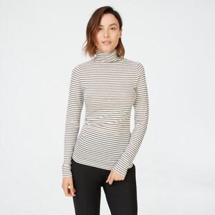 羊毛混纺高领条纹打底针织衫 女款 E855 俱乐部CM 美式