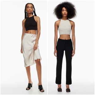 1688 塑型纱线圆领罗纹针织背心 加拿大红牌 女款