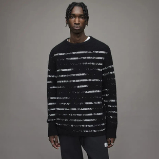 D162 羊毛羊驼毛混纺圆领宽松复古条纹针织衫 英伦ALL 男款