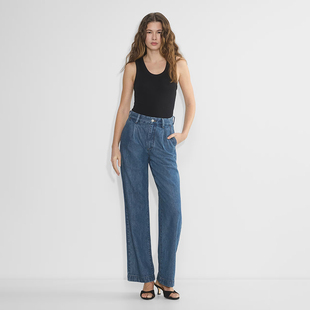 D545 90年代超柔软高腰双褶裥阔腿牛仔裤 加拿大红牌DF 女款