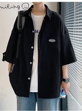 短袖加肥加大码宽松薄款短衬衫
