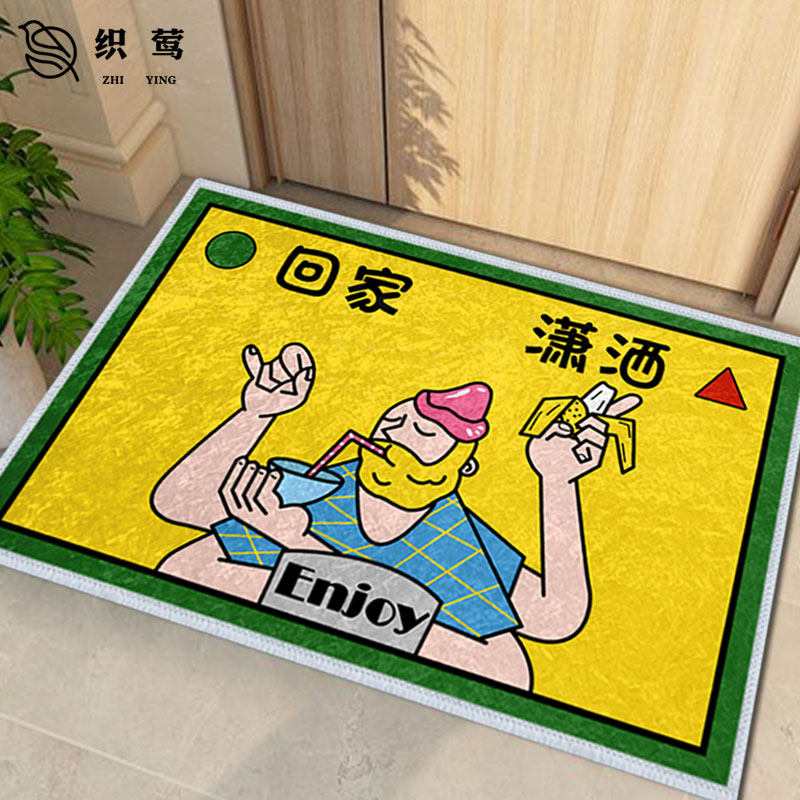 下班回家欢迎回家硅藻泥地垫进门口脚垫防滑浴室玄关室内入户垫子