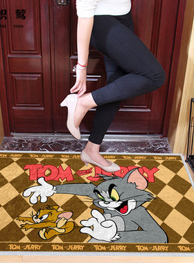 猫和老鼠汤姆和杰瑞硅藻泥地垫门外防滑蹭土进家门口脚垫入户垫子