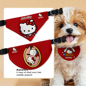 NASA联名凯蒂猫马年红色新年宠物口水巾狗狗猫咪三角巾围巾围脖