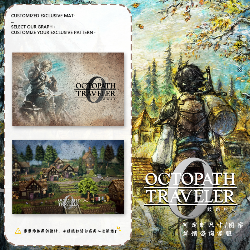 歧路旅人0游戏八方旅人丝圈地垫