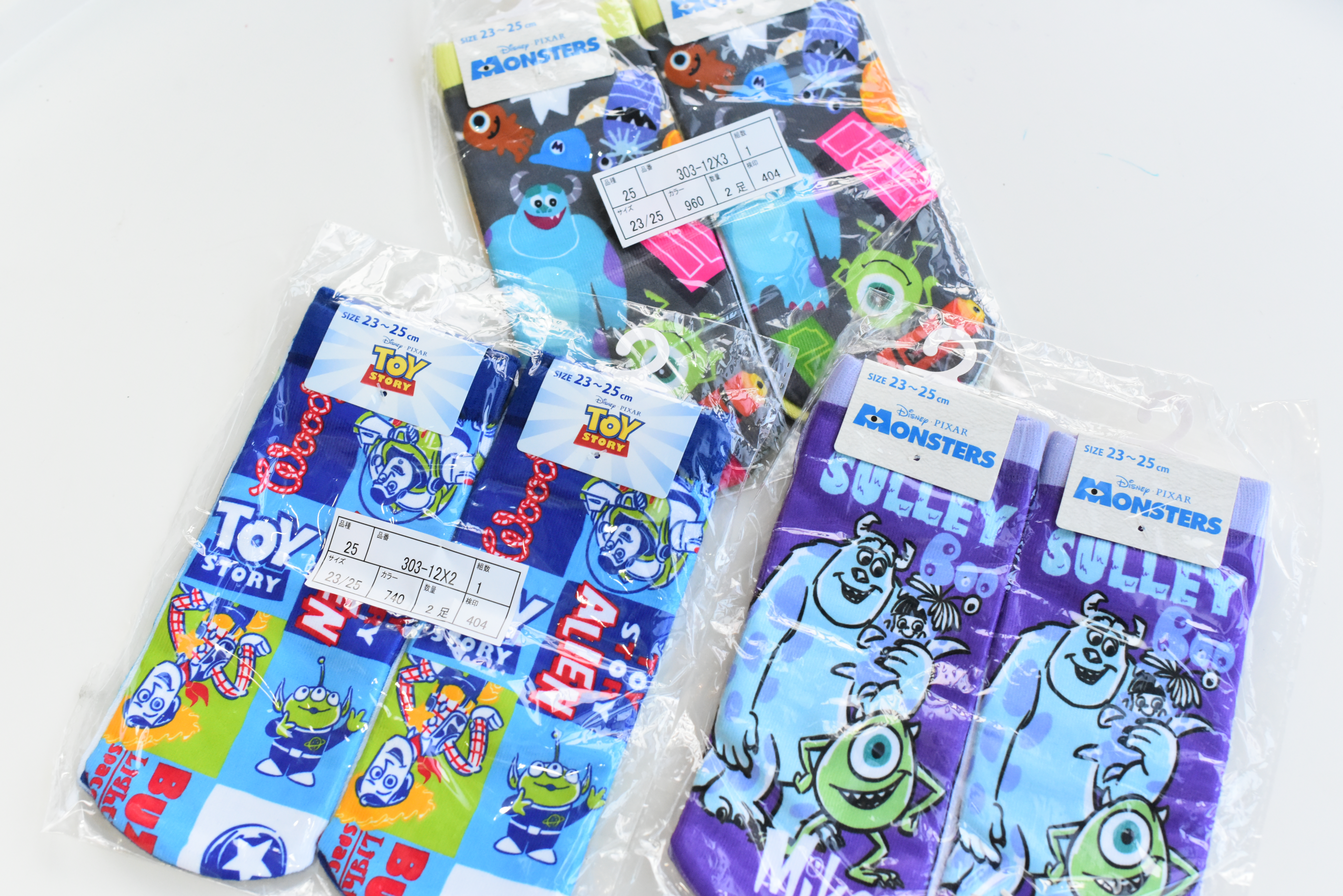 YaG25新 出口ri单迪迪卡通怪兽电力公司玩具总动员印花纯棉女短袜