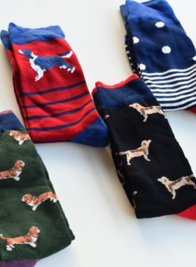 YaG25新 出口外单 街头潮牌百搭英伦风动物波点撞色女中筒袜