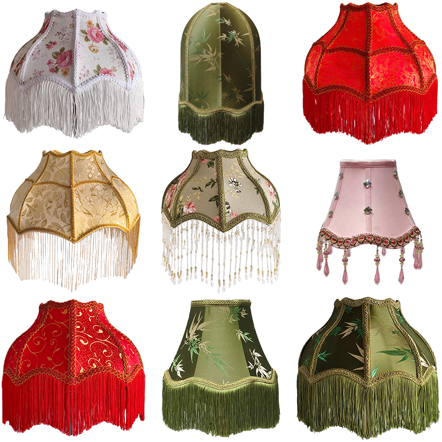 现代美学复古绿色竹叶流苏花边灯罩卧室玄关网红吊灯遮光装饰配件,家装灯饰光源,灯具配件,淘宝优惠券,粉丝福利购,淘宝优惠卷