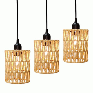 树枝灯罩手工diy编织灯罩纸绳复古日式灯罩外壳台灯e27灯座配件