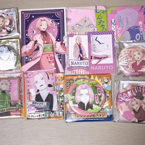 [正版日谷]火影忍者春野樱周边日版忍喵佐助抱宠百鬼雕金吧唧相卡