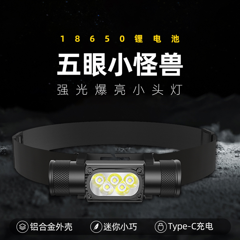雅尼头灯2025新款强光超亮头灯感应超长续航100小时夜钓鱼登山戴