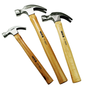 YATO羊角锤工业级锤子工具榔头钉锤家用木工榔头木柄小锤子铁锤
